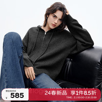 伊芙丽(eifini)【可机洗】伊芙丽连帽加厚保暖百搭拉链毛衣开衫女2024冬装针织衫