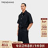 TRENDIANO前卫牛仔连体裤2024年春季新款休闲短裤复古时髦牛仔裤 深蓝 S