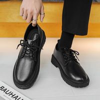 阿猫顿 皮鞋男黑色秋冬商务正装休闲小皮鞋上班男鞋子年轻人英伦风 简约黑升级版 42