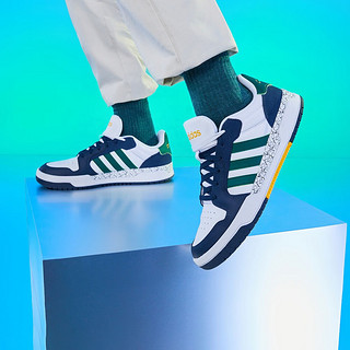 adidas 阿迪达斯 官方ENTRAP男子休闲运动板鞋少年感复古篮球鞋 白色/绿色/蓝色 42(260mm)