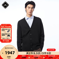 金林德伯格(J.Lindeberg)通勤商务休闲V领针织长袖开衫男52413B003 RPR黑色 170/92A/S