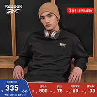 Reebok 锐步 男女同款经典时尚复古针织圆领套头衫卫衣 黑色 2XL