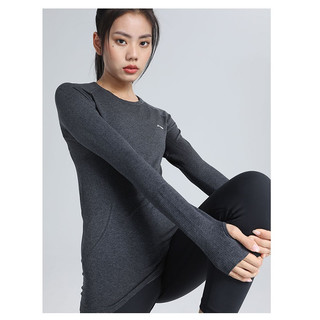 LI-NING 李宁 瑜伽服套装秋冬运动上衣女衣服晨跑跑步长袖紧身衣女居家