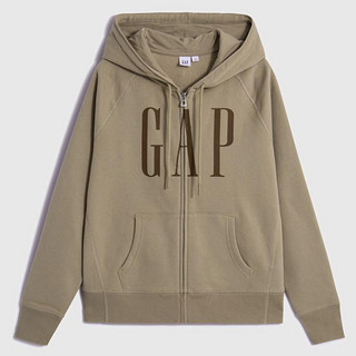 Gap 盖璞 女装秋季LOGO碳素软磨抓绒保暖卫衣809239洋气保暖连帽衫