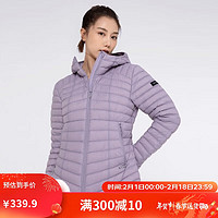 DECATHLON 迪卡侬 轻薄运动羽绒服短款女连帽/浅紫色-2022新色XS-4690016