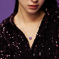 APM紫色方形调节项链时尚饰品新年