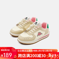 Kappa Kids背靠背24年春季新款童鞋儿童板鞋男女童软底轻便休闲小白鞋 纯 单层 黑色 31
