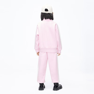 little MO&Co.加绒两件套装 little moco童装23冬装男女童蓄热立领卫衣卫裤 水粉色 110/52