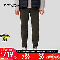 Saucony索康尼4D四面弹男裤运动梭织长裤24年新款舒适弹力跑步运动裤子男 枯黄橄榄绿 M(170/80A)