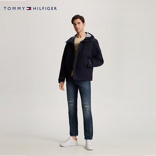 TOMMY HILFIGER24春季男装防风防水户外运动合身连帽冲锋款夹克34457 藏青色DW5 XL