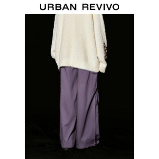 URBAN REVIVO UR2024春季女装机能工装风双口袋立体褶皱宽腿裤UWV640003 黛紫 L