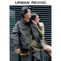 UR2024春季新款男装时髦宽松撞色明线多口袋翻领夹克UMV140012 正黑