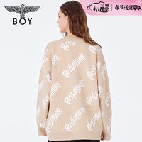 BOY LONDON春24女毛衣立体满印字母提花卡其色毛织开衫N64001 卡其色 XS