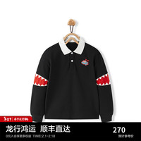 MiniPeace太平鸟童装春新男童长袖T恤F1CPE1170 黑色 1