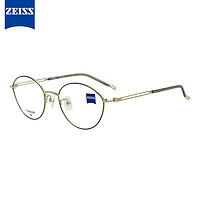 ZEISS 蔡司 光学镜架全框钛ZS23130LB男女款配镜眼镜框001金色/水晶灰色M款