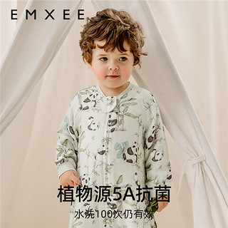 嫚熙（EMXEE）【】婴童纱罗长袖分腿睡袋四季安抚 竹园熊猫 80码(适合72-80cm)