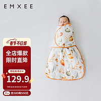 EMXEE 嫚熙 太空畅想婴儿防惊跳睡袋恒温襁褓投降式睡袋秋冬款 秋色的果实 66cm