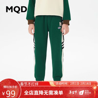 马骑顿 MQD童装男童23冬加绒针织裤中大儿童保暖运动裤卫裤 墨绿 1