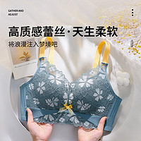 chuangyan 创颜 无钢圈内衣女小胸聚拢薄款收副乳防下垂文胸罩礼盒包装 蓝色+黑色 36/80AB