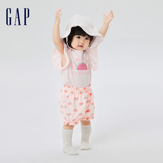 Gap 盖璞 新生婴儿夏季2023款纯棉短裤668083儿童装花苞裤