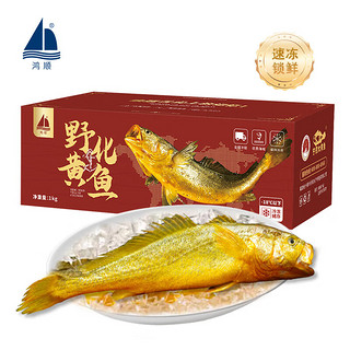 鸿顺深海野化黄花鱼1kg/条 海鲜年货礼盒 冷冻大黄鱼 生鲜鱼类