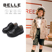 88VIP：BeLLE 百丽 童鞋幼童皮鞋春秋男童黑色学生鞋2-4岁宝宝软底鞋儿童正装鞋