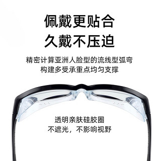 润致 日本安湿露湿房镜保湿眼镜干眼适用可配近视防花粉防护镜 大号【黑色】609bk