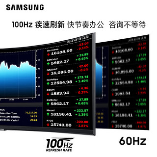 三星（SAMSUNG） 34英寸 准4K/100Hz 电竞游戏电脑显示曲面屏带鱼屏 可壁挂 10亿色 S34A652UBC