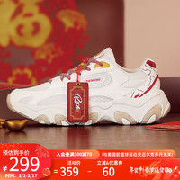 乔丹休闲鞋精灵喵2024春夏季新年款红色老爹鞋网面运动鞋子女跑步鞋