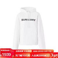 博柏利（BURBERRY） 女士白色棉质徽标印休闲宽松连帽卫衣 XL