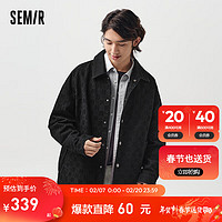 森马（Semir）夹克男2024春季时尚经典宽松牛仔外套潮流质感 牛仔水洗黑98201 180/96A/XL