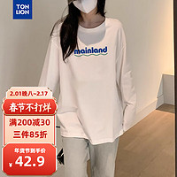 唐狮 TONLION女圆领长袖T恤WP 漂白 L