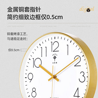 北极星（POLARIS）挂钟客厅家用时钟现代简约轻奢挂钟时尚智能钟表 金色（30cm）