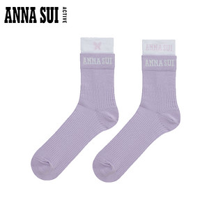 ANNA SUI 运动瑜伽袜拼接撞色中筒袜