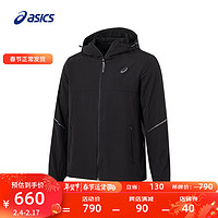 亚瑟士ASICS男子运动夹克反光跑步时尚百搭舒适运动上衣 2011D070-001 黑色 S
