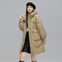 雪中飞 SNOWFLYING 中长款纯色连帽羽绒服 X30142958F