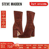 史蒂夫·马登 STEVE MADDEN/思美登冬弹力短筒靴女时装靴女 LOCKWOOD 棕色 34