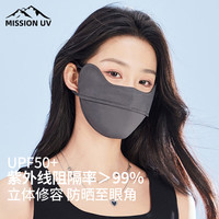 MISSION UV 防晒口罩女士户外骑行冰丝透气遮阳防紫外线护眼角男女防晒面罩 MM044 深灰