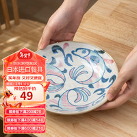 美浓烧(Mino Yaki)创意盘子菜盘家用陶瓷套装釉下彩餐盘高级感菜碟子深盘餐具 南国彩绘-