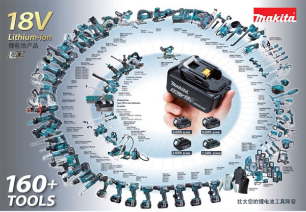 makita 牧田 18v锂电池套装充电器电钻电锤配套电动工具 mkp1rt182