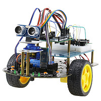 创乐博 arduino程机器人智能小车 Arduino UNO R3入门学习套件循迹避障图形化 微信WIFI版 含意大利UNO板