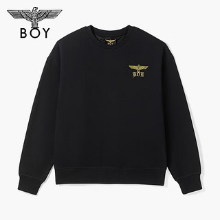 BOY LONDON24春夏款机械金鹰图腾印花朋克黑金潮流卫衣 N03009 黑色 S