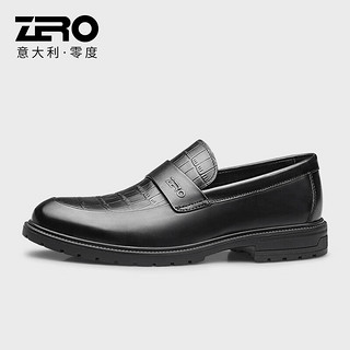 ZERO 零度男士皮鞋商务正装德比鞋职场办公真皮鞋子男-599 B1221012黑色 38