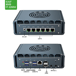 倍控 N100电脑8505迷你微型主机I7-1265U六网卡软路由工控机爱快ROS维盟12代嵌入式linux6网centos ubuntu