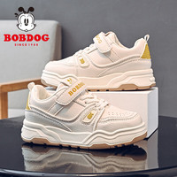 巴布豆(BOBDOG)童鞋女童软底低帮板鞋春秋款儿童运动鞋 101541017 米色28 28码内长18.0cm/适合脚长17.0cm