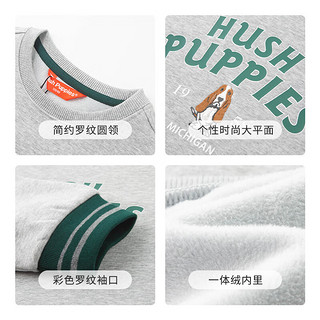 暇步士（Hush Puppies）童装儿童男女童经典款冬季一体绒卫衣长裤套装保暖舒适休闲简约 藏蓝 110cm