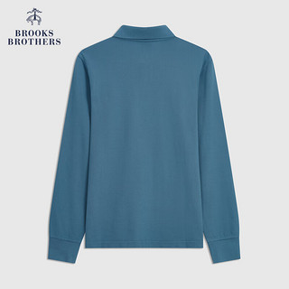 布克兄弟（BrooksBrothers）男士春秋简约纯色棉质珠地网眼长袖POLO衫 4003-雾霾蓝 L