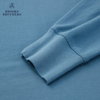 布克兄弟（BrooksBrothers）男士春秋简约纯色棉质珠地网眼长袖POLO衫 4003-雾霾蓝 L