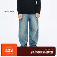 little MO&Co.little moco童装24春装男女童纯棉牛仔裤直筒长裤KBD1JENT02 牛仔蓝色 130/56
