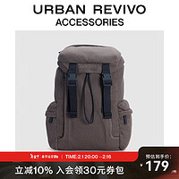 URBAN REVIVO冬男士山系设计感大容量双肩包UAMB30079 咖棕